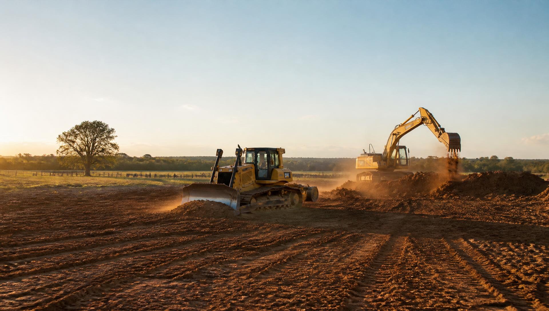 Shupak Earthworks equipment working a North Texas jobsite